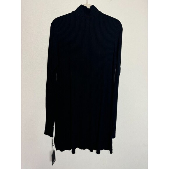 Michael Lauren Revolve Ribbed Knit Turtleneck Dress Size S Black Raw Hem New - Picture 15 of 15